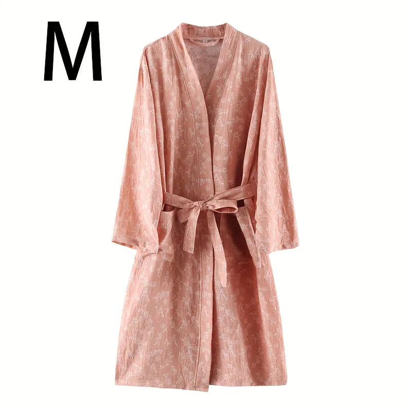 1pc Unisex Double Layer Cotton Gauze Bathrobe, Quick-Dry Absorbent Robe For Spring/Autumn, Modern Homewear Sleepwear, Couples Loungewear