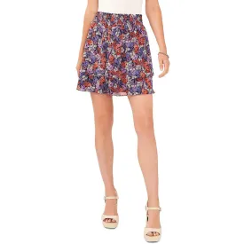 1.State Womens Smocked Floral Mini Skirt