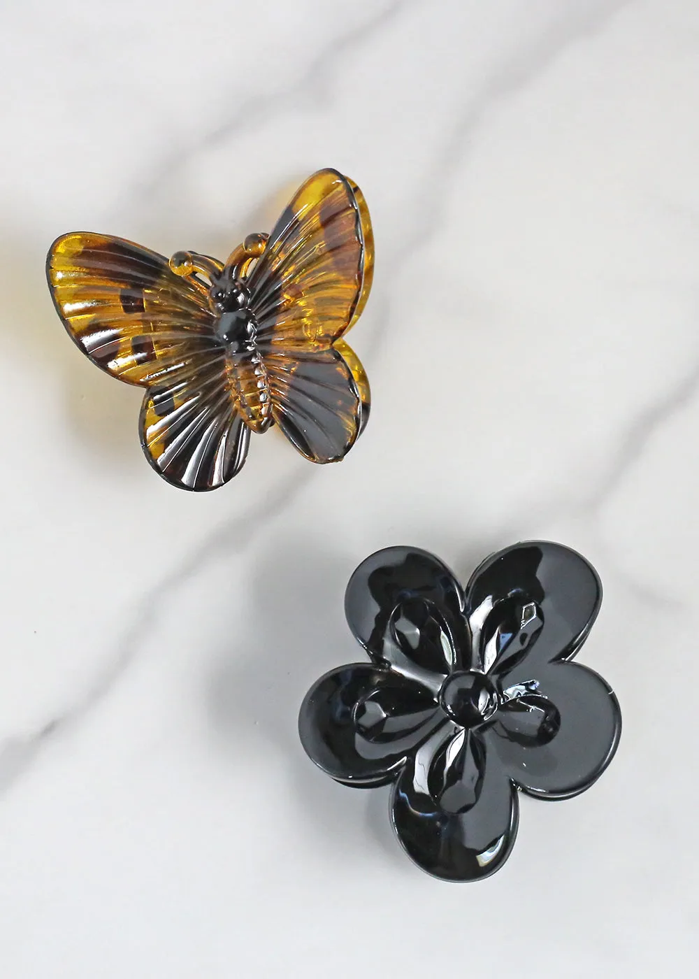 2 PC Butterfly & Flower Hair Clip