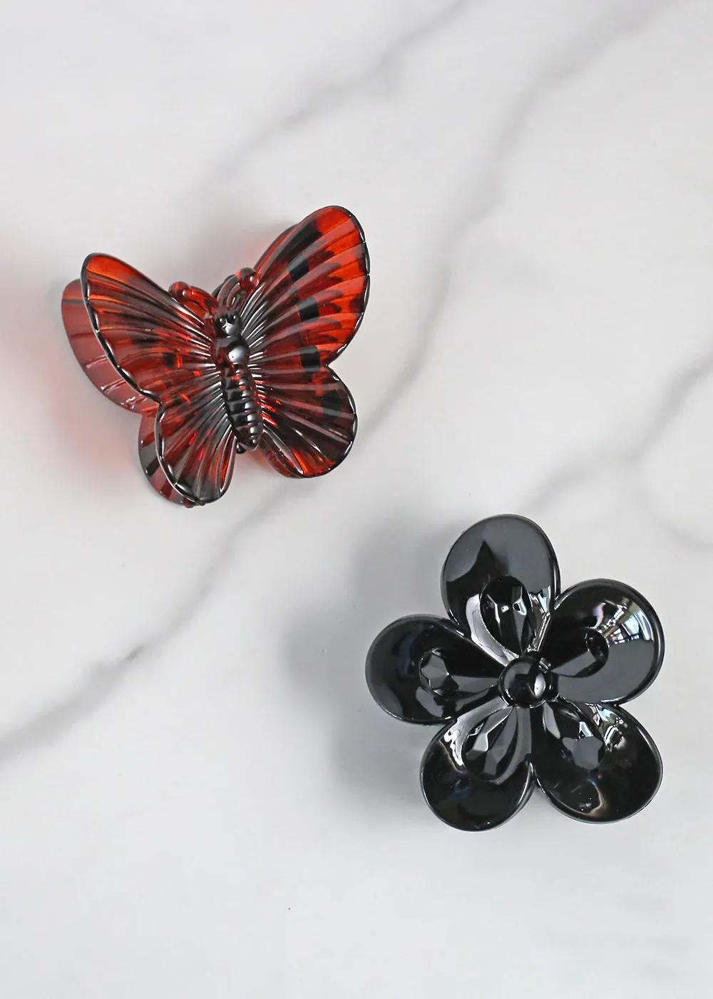 2 PC Butterfly & Flower Hair Clip