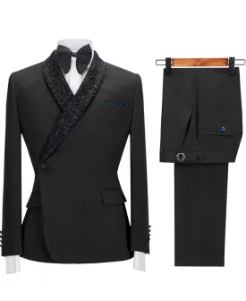 2 Pieces Casual Mens Regular Fit Suit (Blazer   Pants)