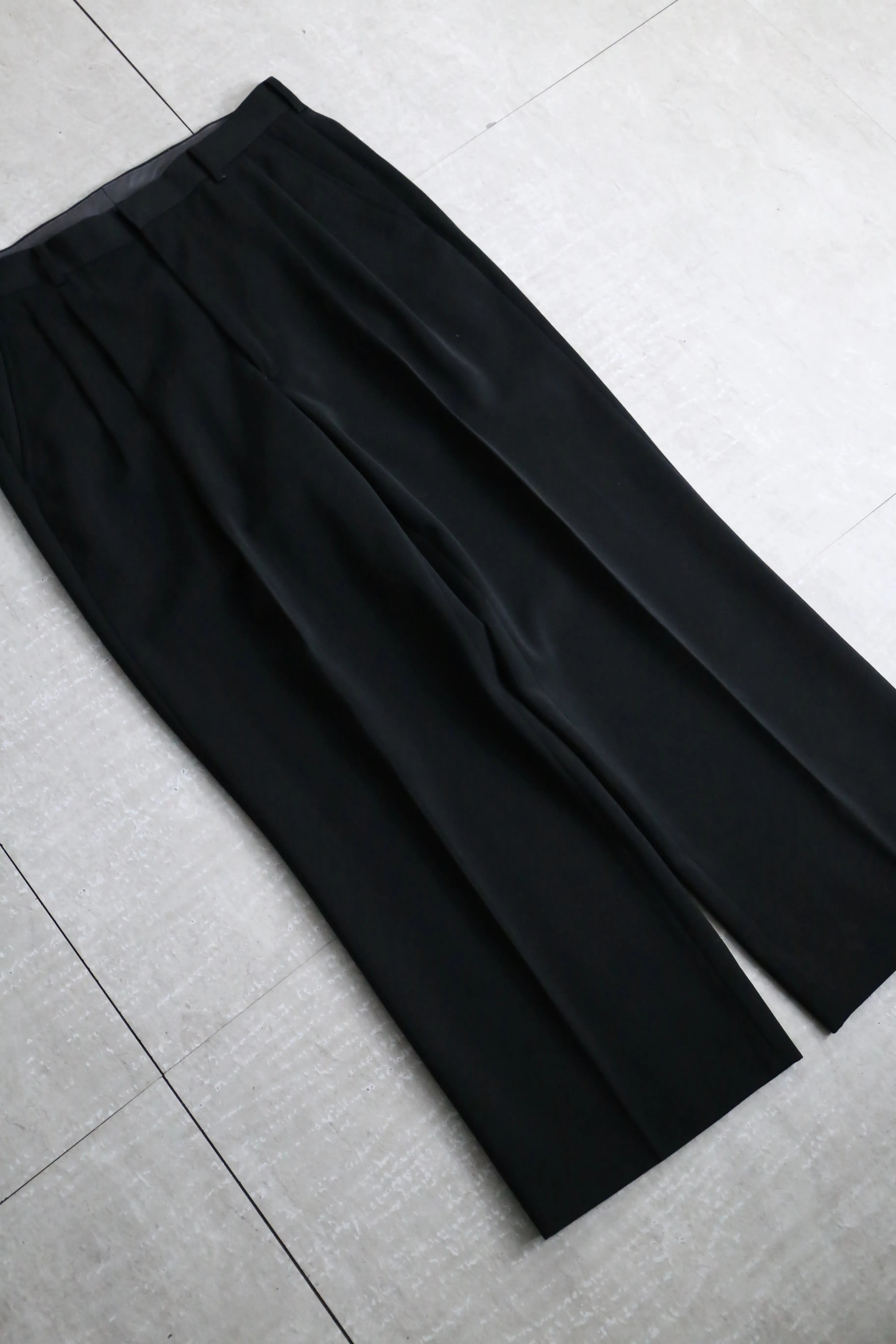 2 tuck black wide slacks