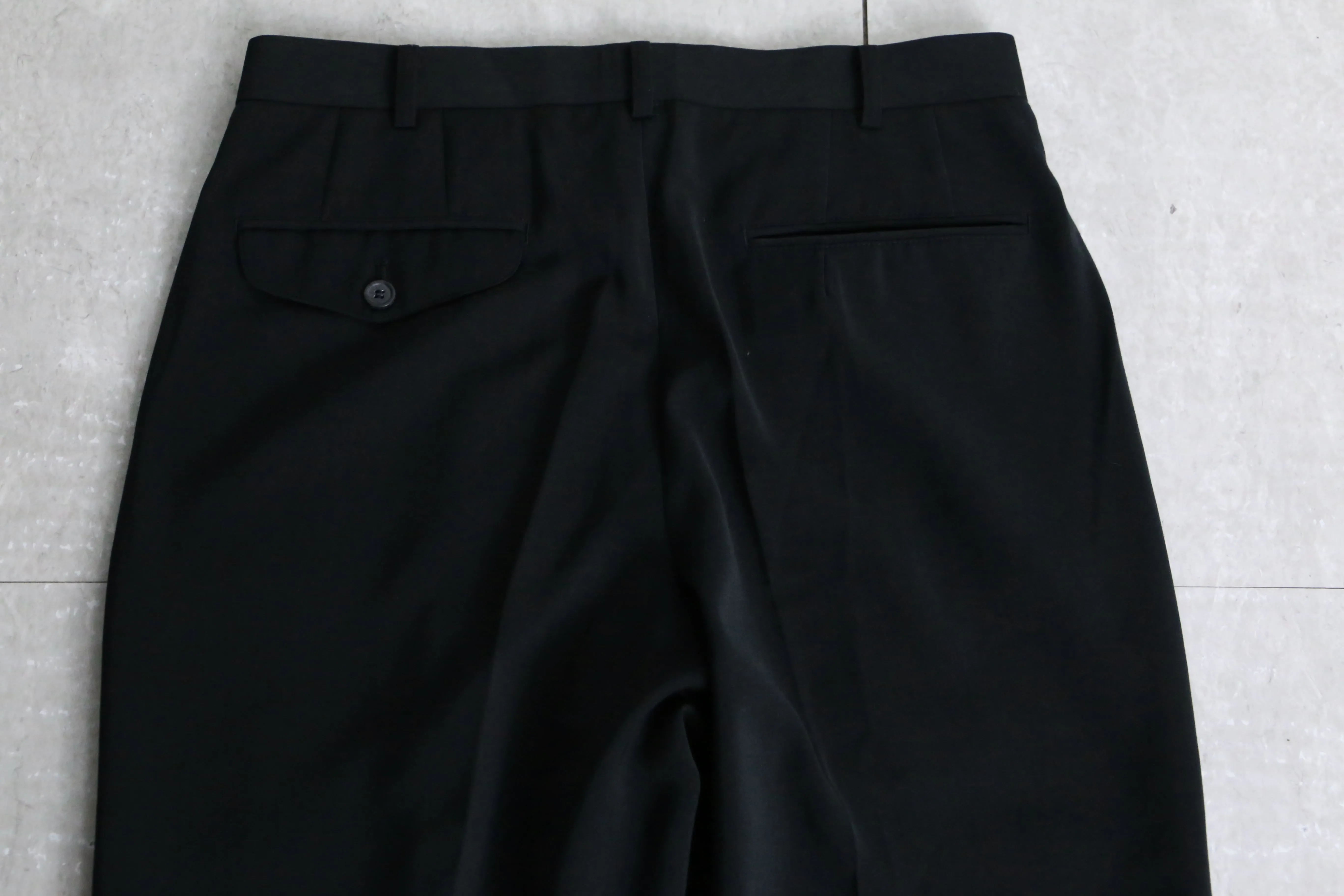 2 tuck black wide slacks