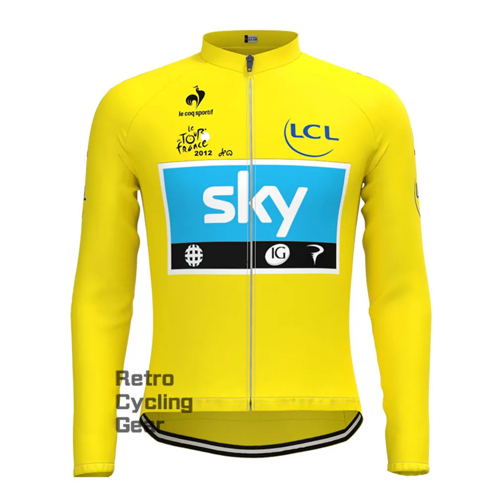 2012 yellow sky Retro Long Sleeve Cycling Kits