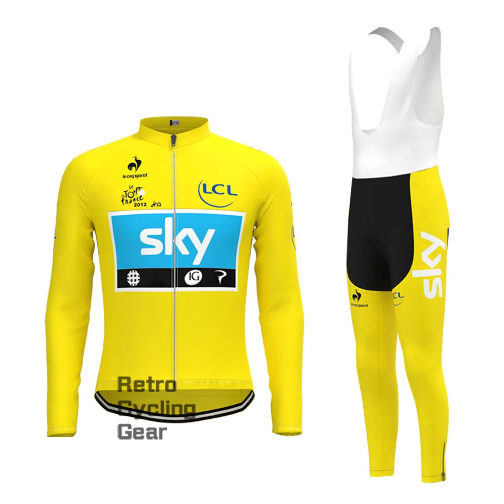 2012 yellow sky Retro Long Sleeve Cycling Kits