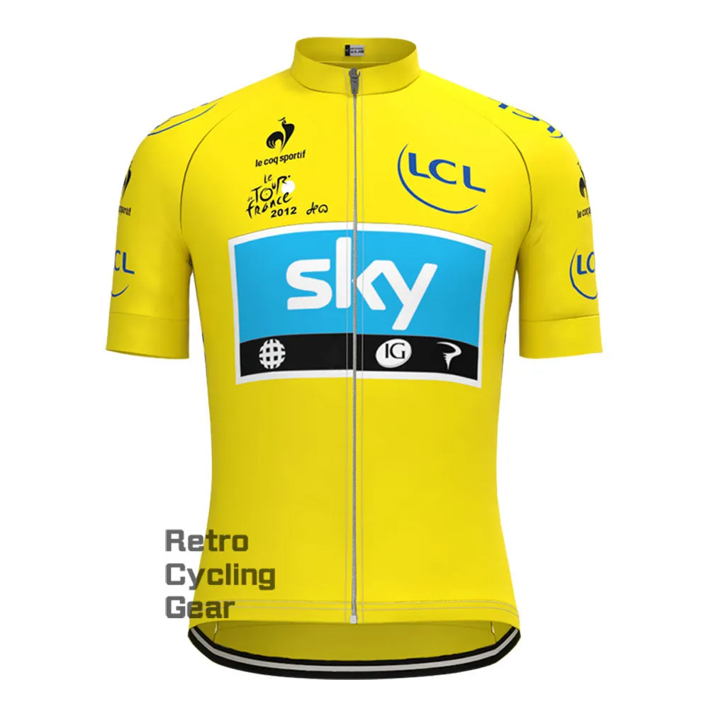 2012 yellow sky Retro Long Sleeve Cycling Kits