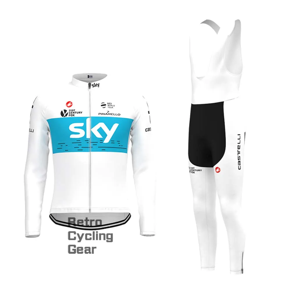 2018 white sky Retro Long Sleeve Cycling Kits