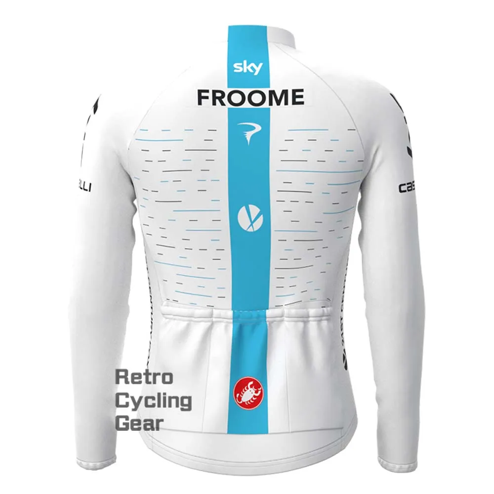 2018 white sky Retro Long Sleeve Cycling Kits