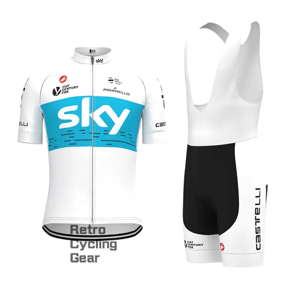 2018 white sky Retro Long Sleeve Cycling Kits