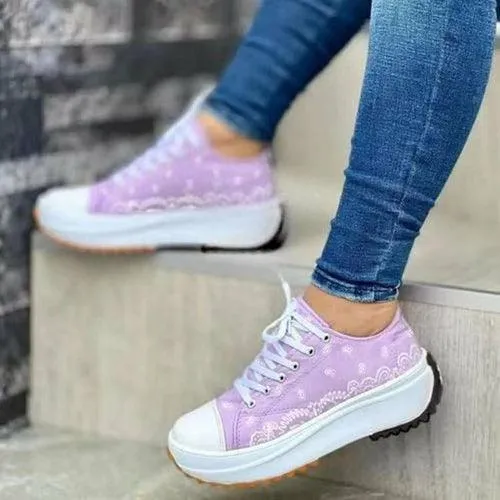 2022 Pattern Canvas Women Sneakers Casual Sport Shoes