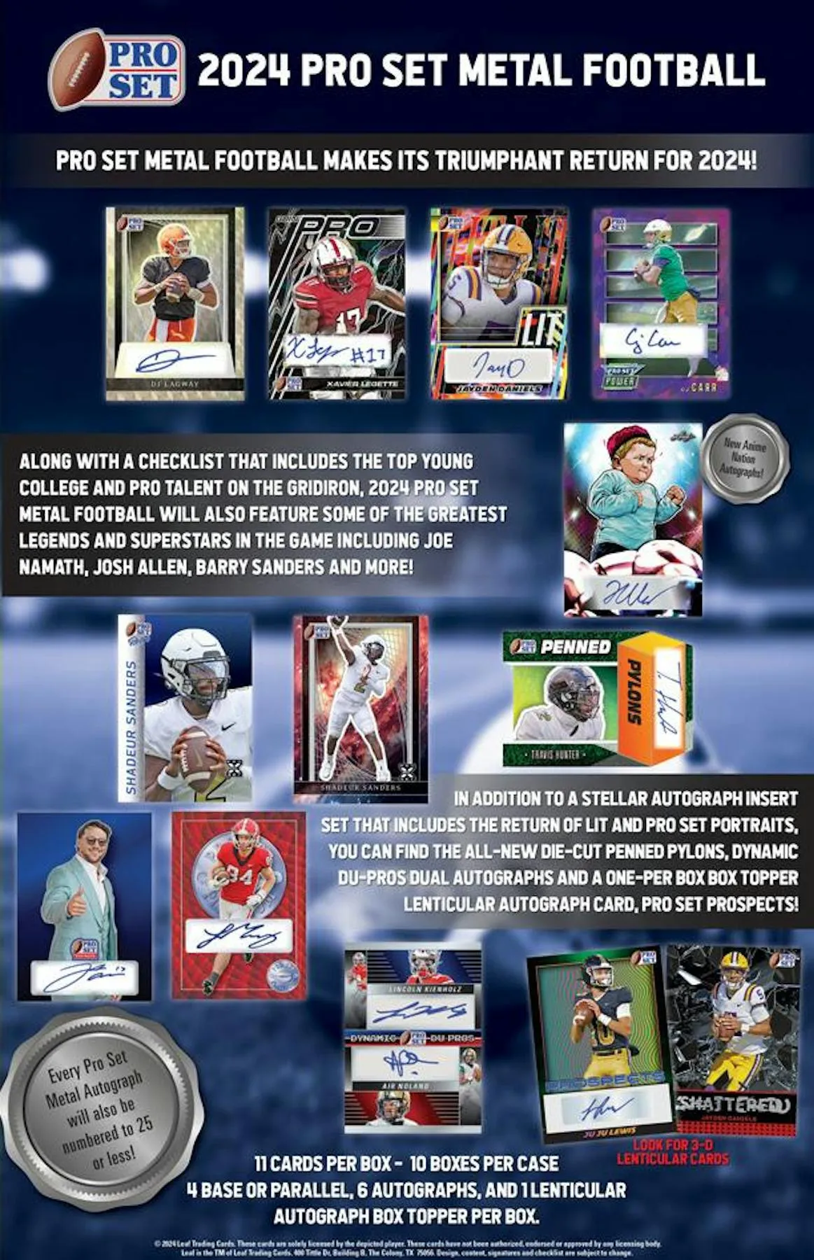 2024 Pro Set Metal Football Hobby Box