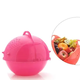 2145  Plastic Revolving Multi Functional Rice, Vegetable Fruit Wash Basket Bowl (Multi Colour)