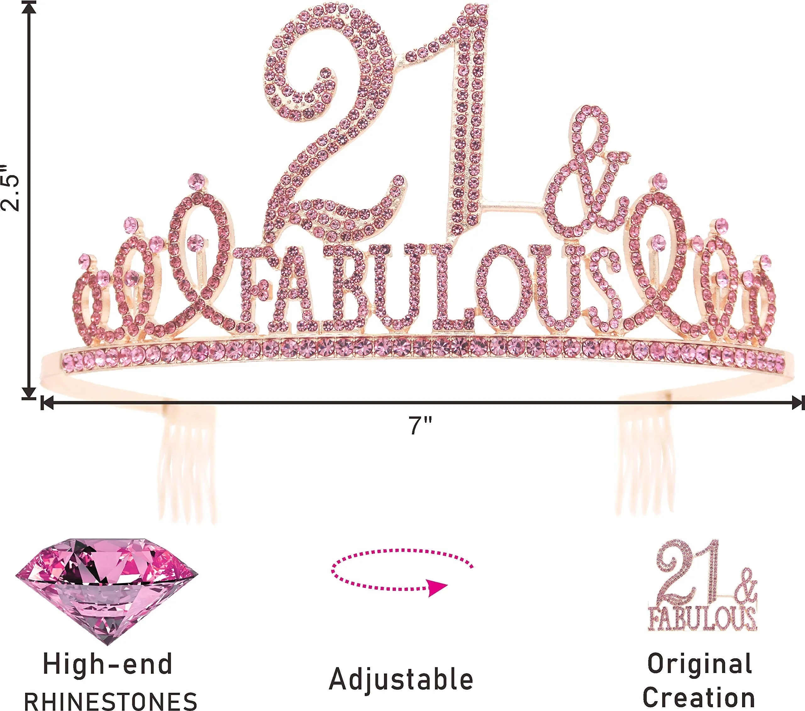 21st Birthday Gifts for Girls, 21st Birthday Tiara and Sash, 21st Birthday Decorations