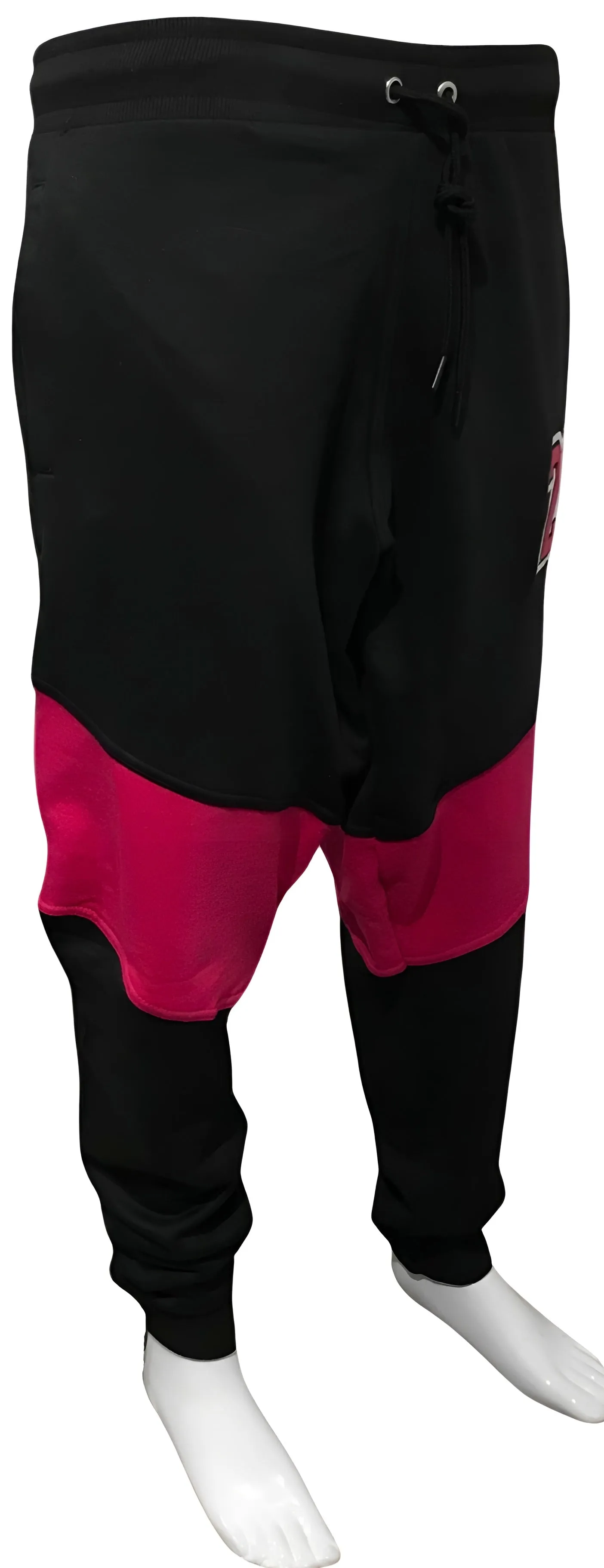 ^23^ (BLACK-HOT PINK) JOGGER SWEATPANTS (CUT & SEW) (UNISEX)