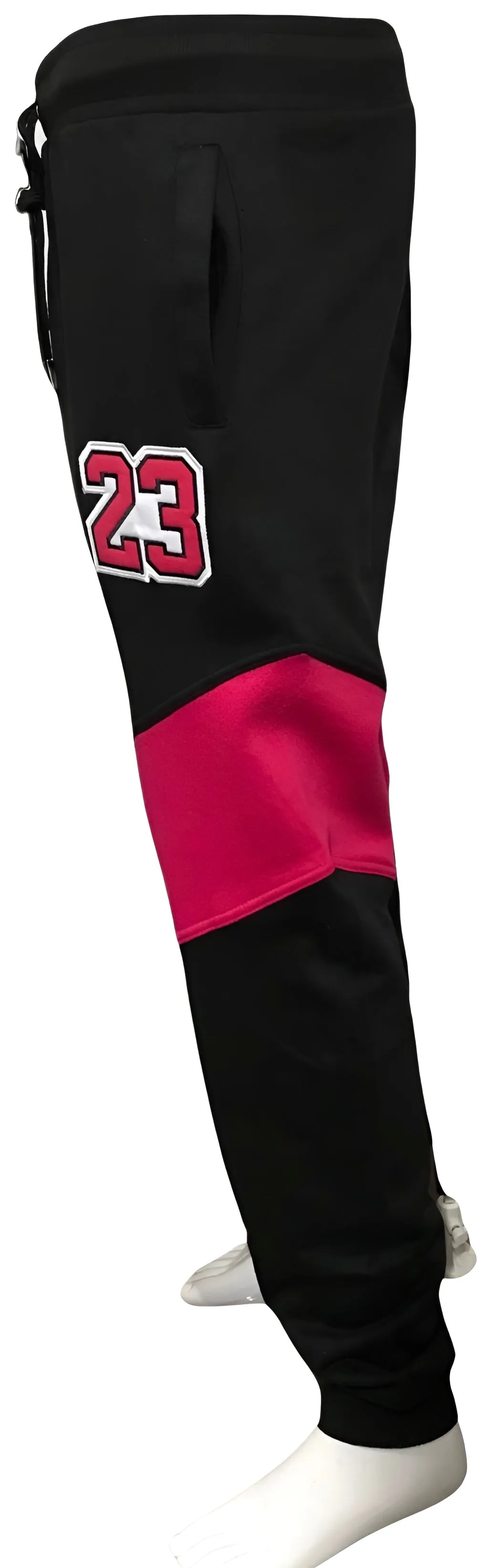 ^23^ (BLACK-HOT PINK) JOGGER SWEATPANTS (CUT & SEW) (UNISEX)