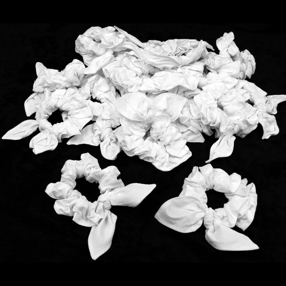 25 Premium White Big Bow Hair Scrunchies ($.69 each)