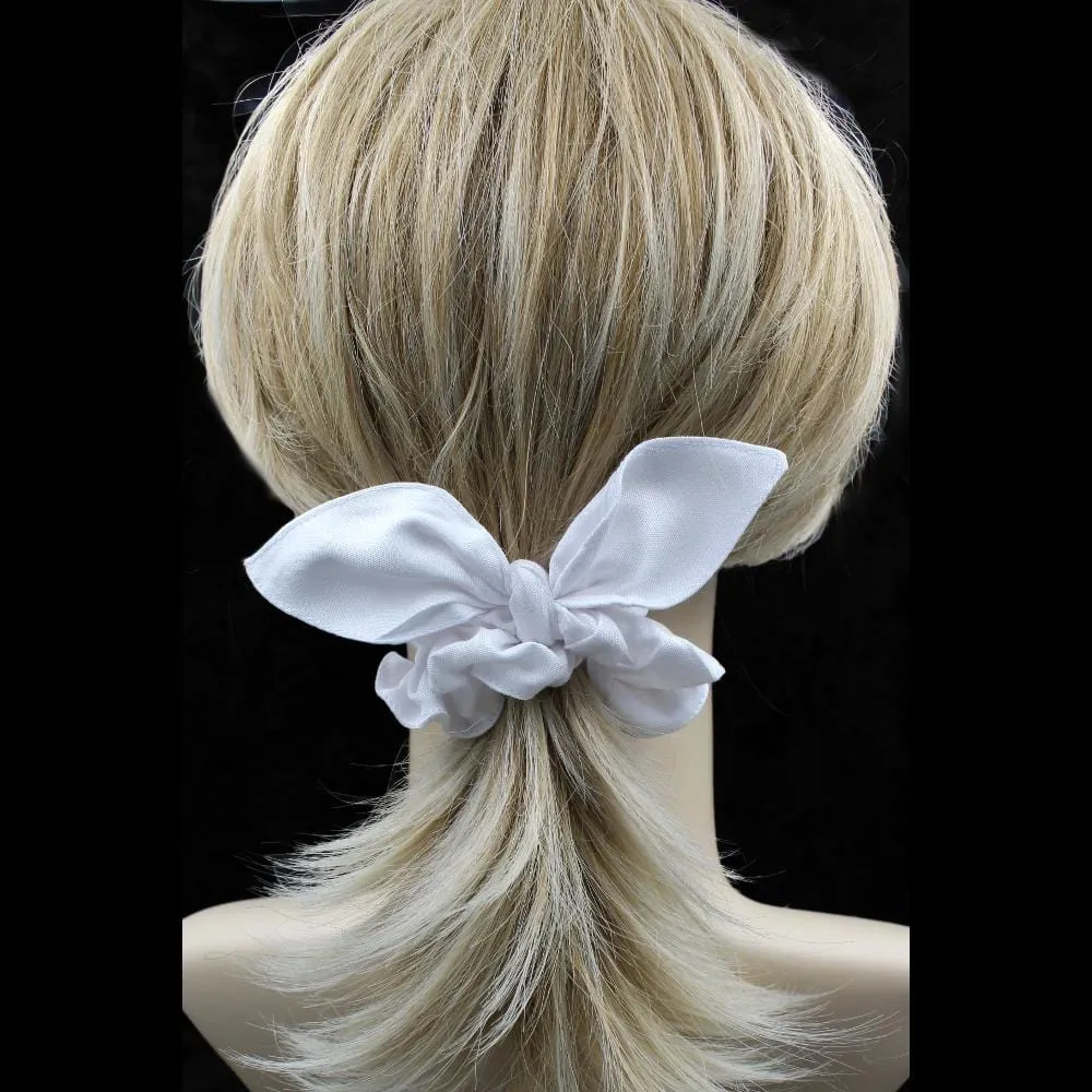 25 Premium White Big Bow Hair Scrunchies ($.69 each)