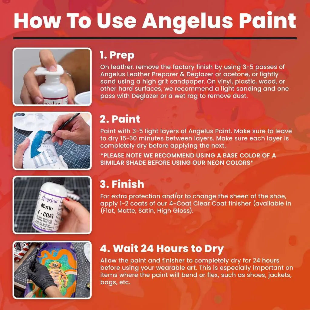 (27 Colors) Angelus Acrylic Leather Paint Collector Edition 1oz