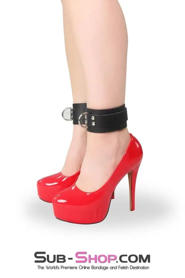 2731A      Midnight Pleasures Black Leather Bondage Ankle Cuffs