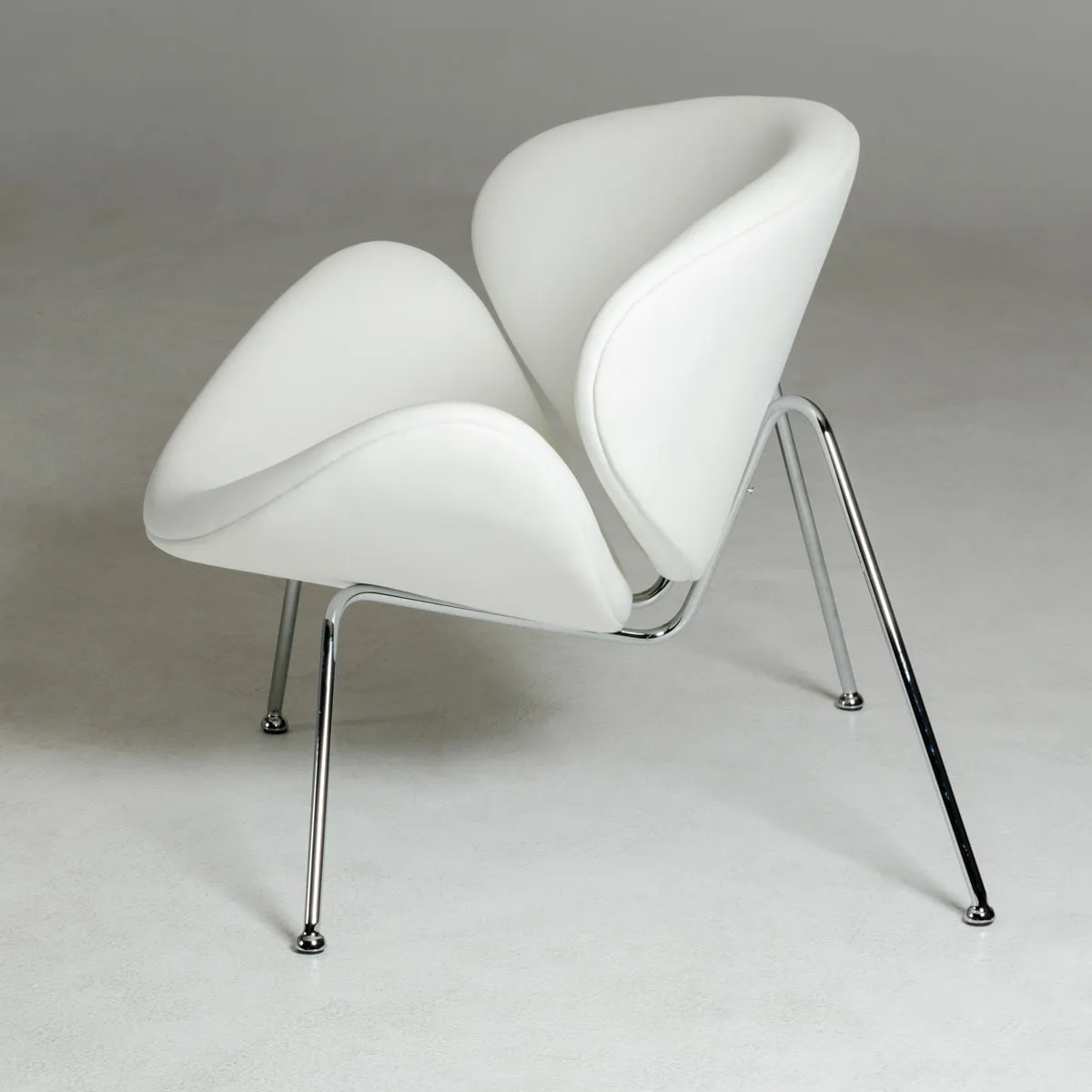 28" White Leatherette Accent Chair