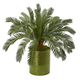 29"  Cycas Artificial Plant in Metal Planter