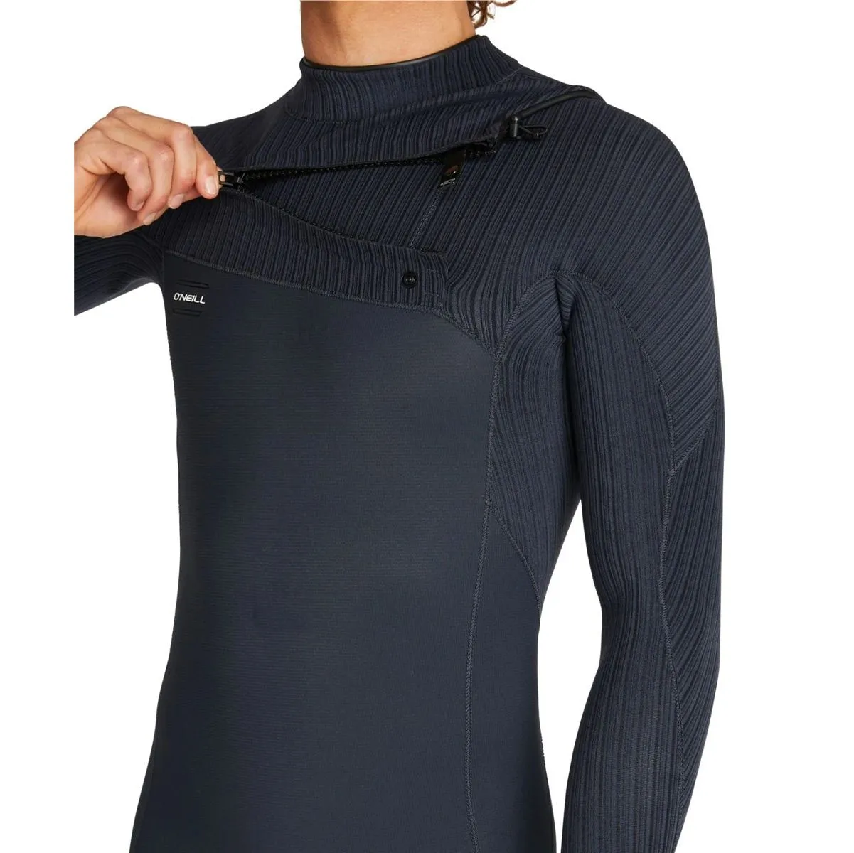 2mm Mens O'Neill HYPERFREAK Chest Zip Long Sleeve Springsuit - Black