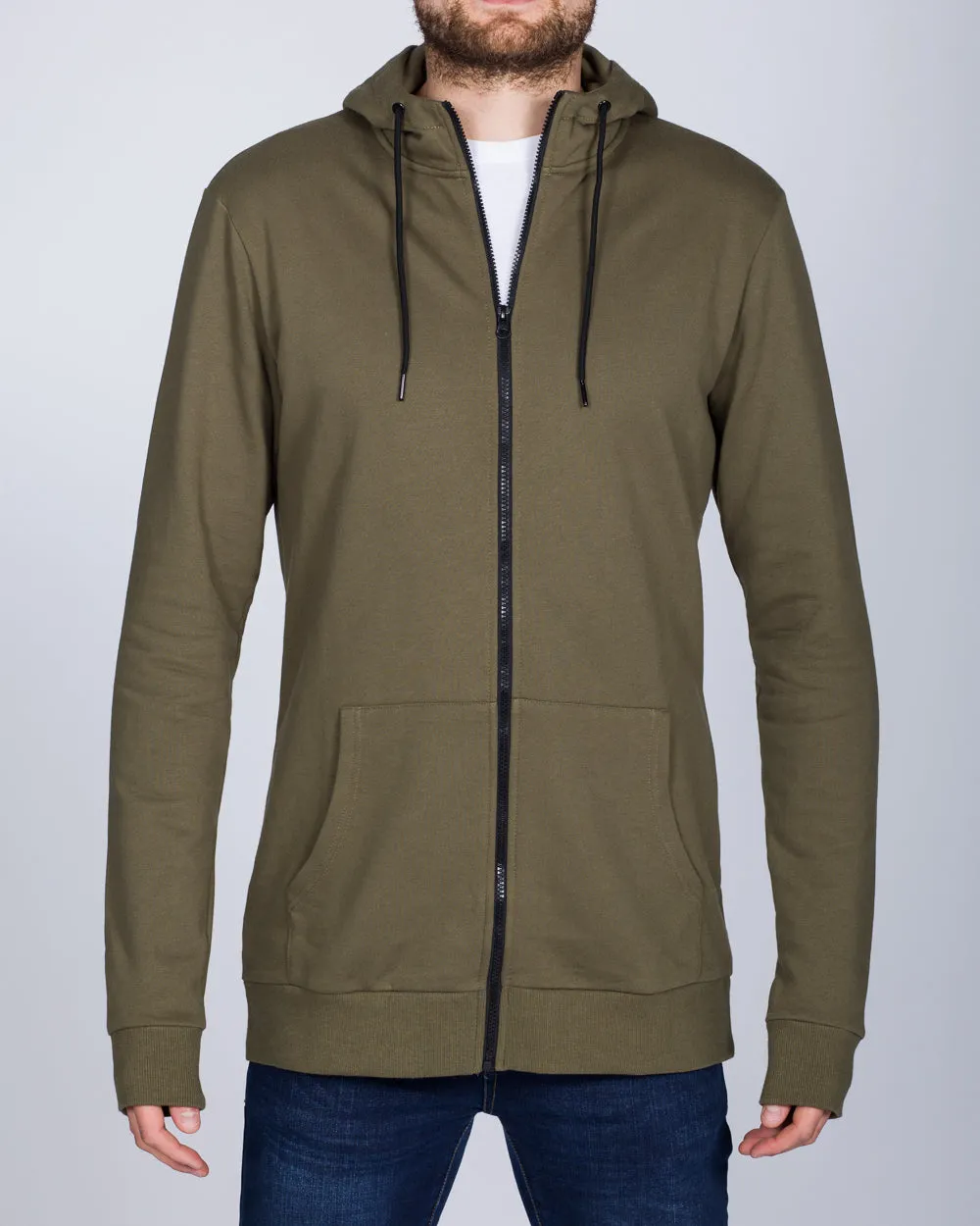 2t Zip Up Tall Active Hoodie (khaki)