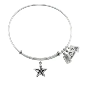 3-D Nautical Star Charm Bangle in Silver by Wind & Fire Jewelry