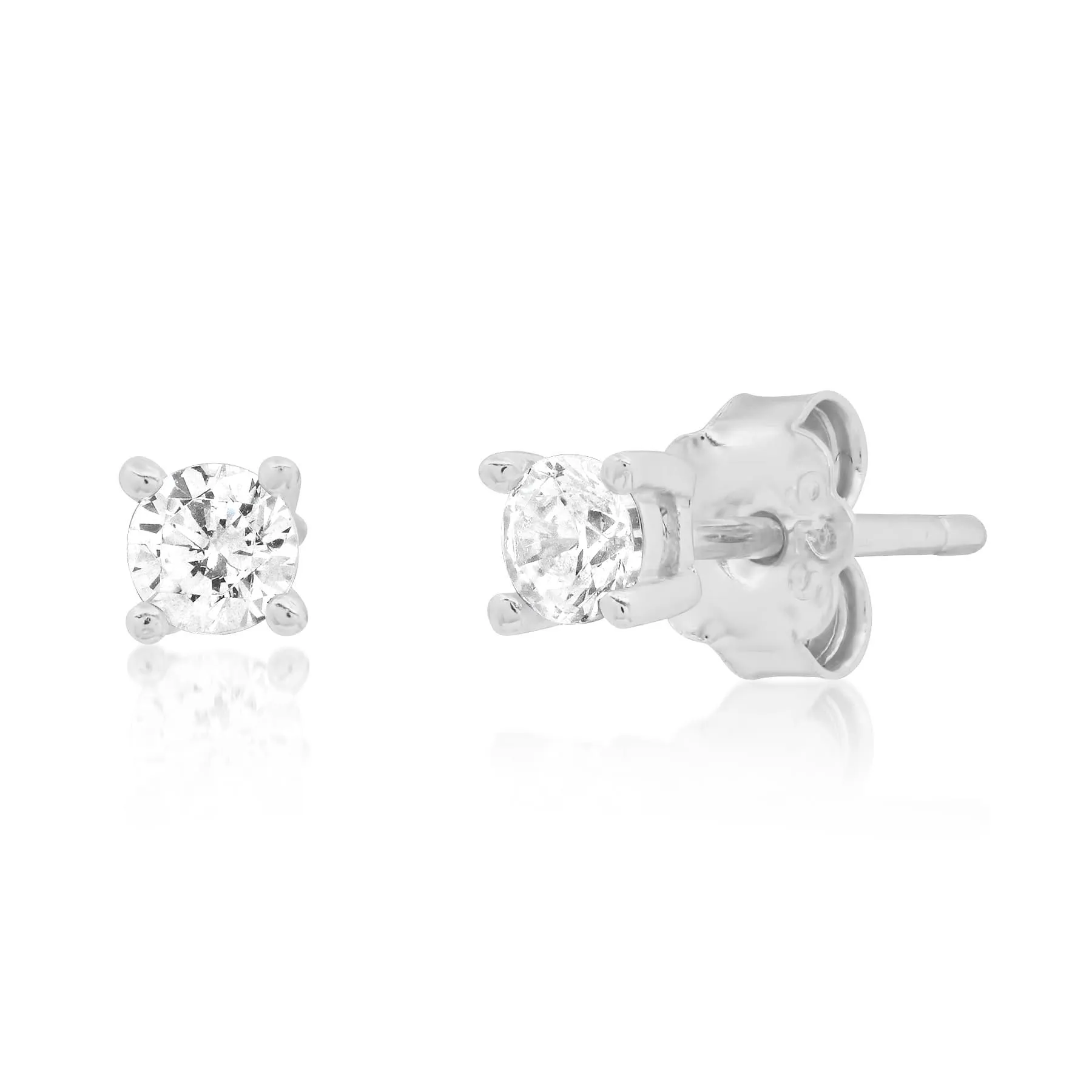 3 MM SOLITAIRE STUD, SILVER