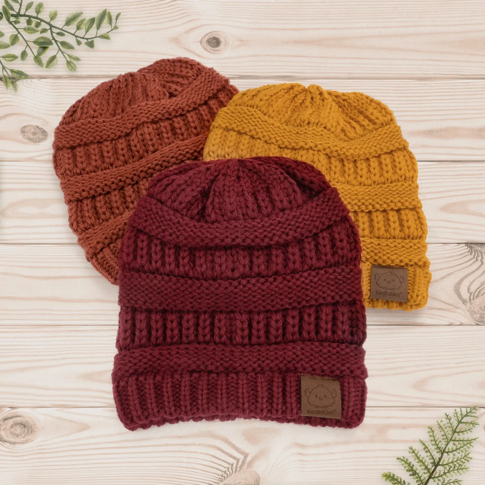 3-Pack Warmzy Baby Beanies (Terracotta, M)