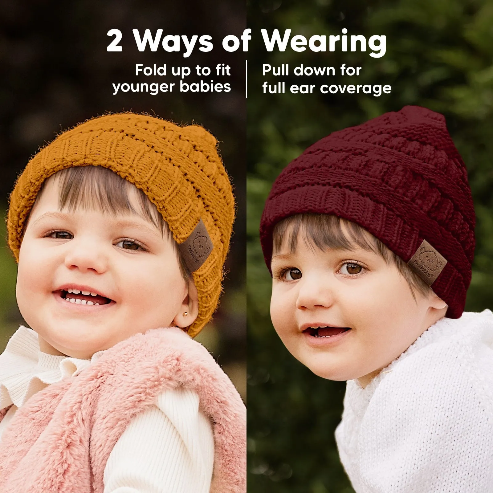 3-Pack Warmzy Baby Beanies (Terracotta, M)