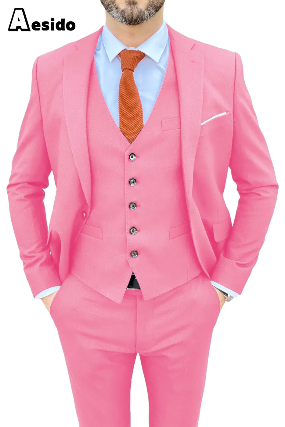 3 Piece Notch Lapel Business Suit For Men