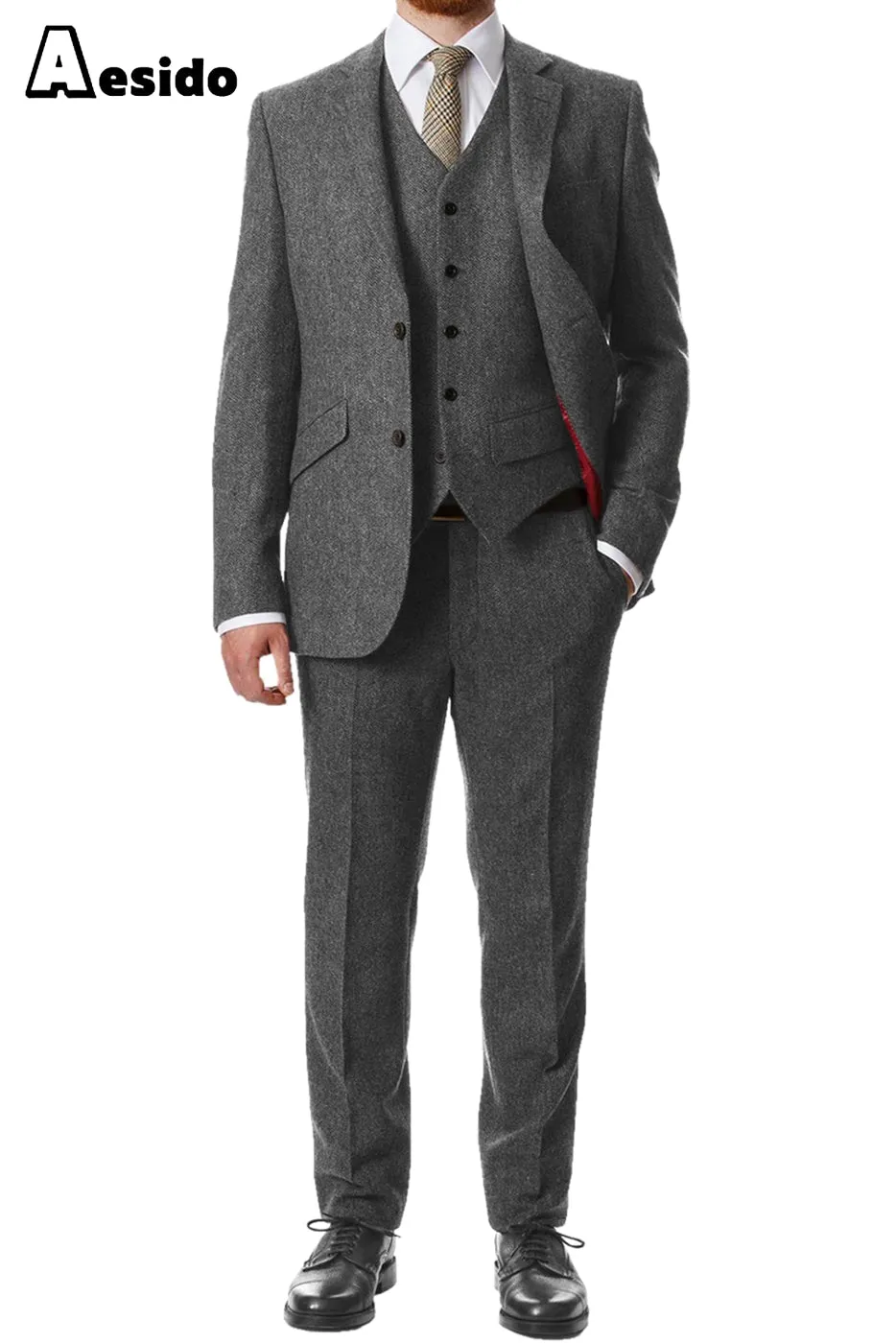 3 Piece Notch Lapel Men's Suit（Blazer Vest Pants）