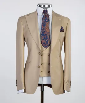 3 Pieces Business Beige Suit