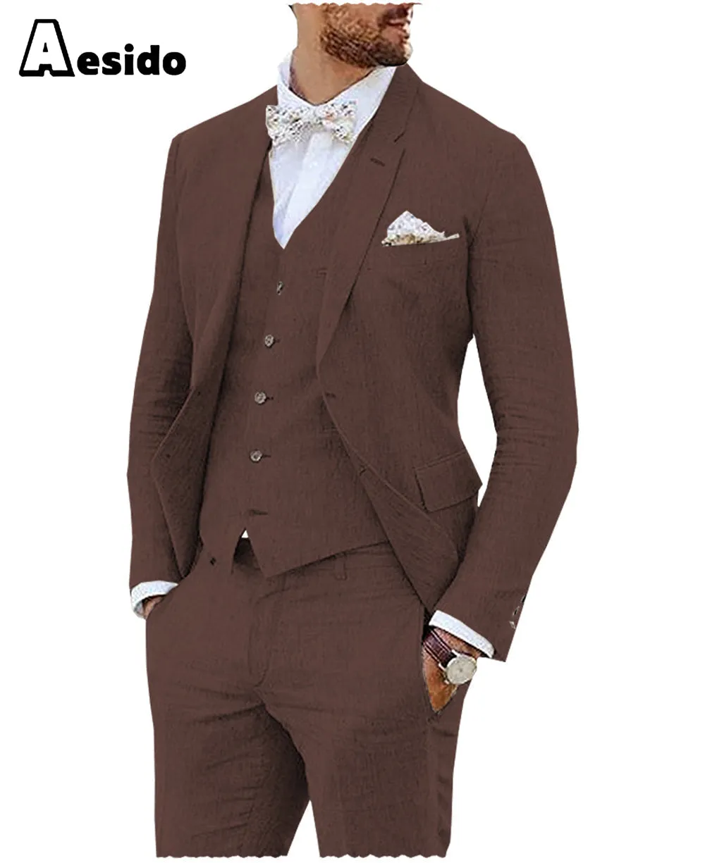 3 Pieces Business Mens Suit For Wedding (Blazer vest Pants)