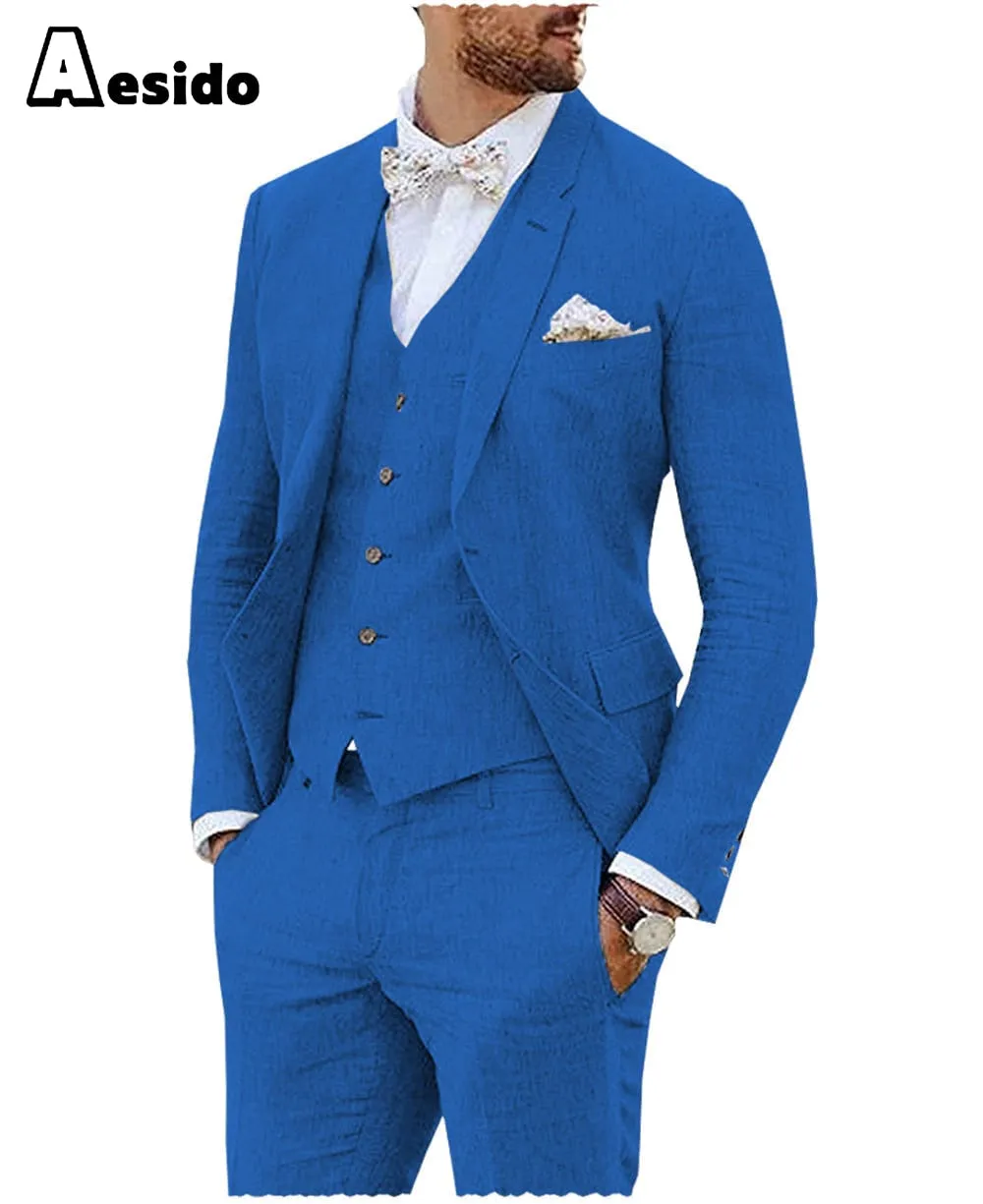 3 Pieces Business Mens Suit For Wedding (Blazer vest Pants)