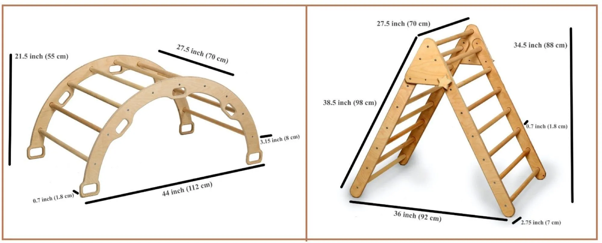 3 Pieces Climbing Set / Triangle - Arch - Ramp