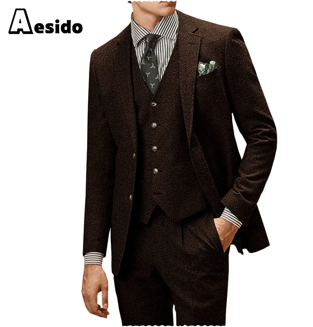 3 Pieces Notch Lapel Men Suit (Blazer Vest Pants)