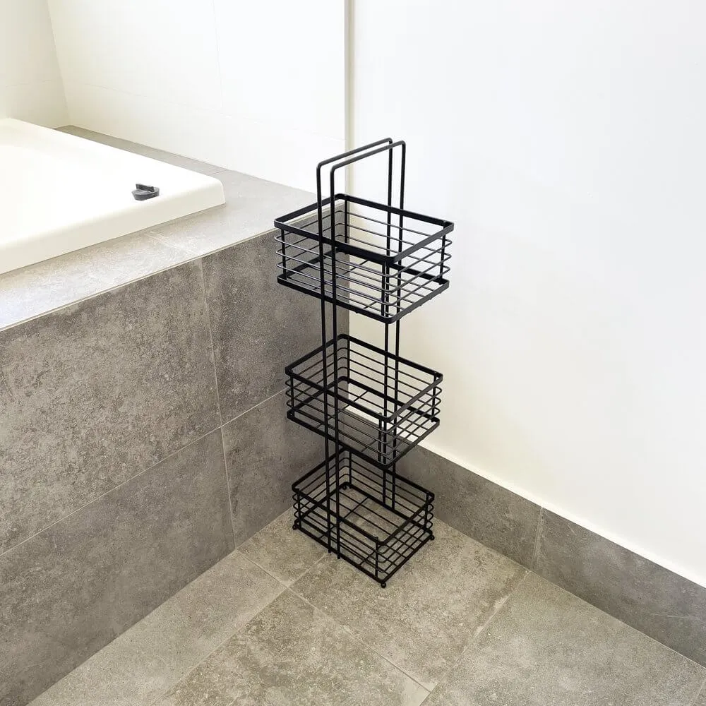 3 Tier Freestanding Shower Caddy Matte Black