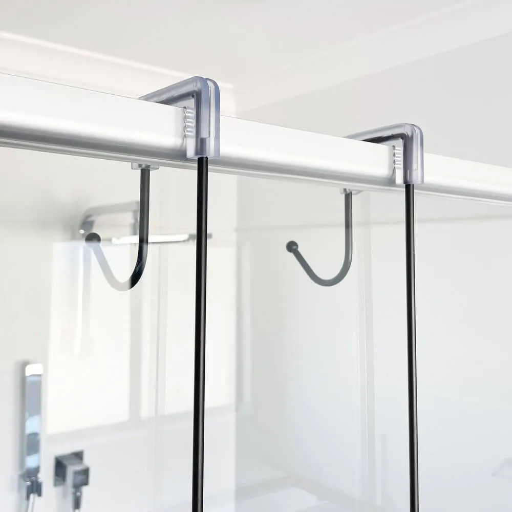 3 Tier Zinc Plated Over Door Shower Caddy Matte Black