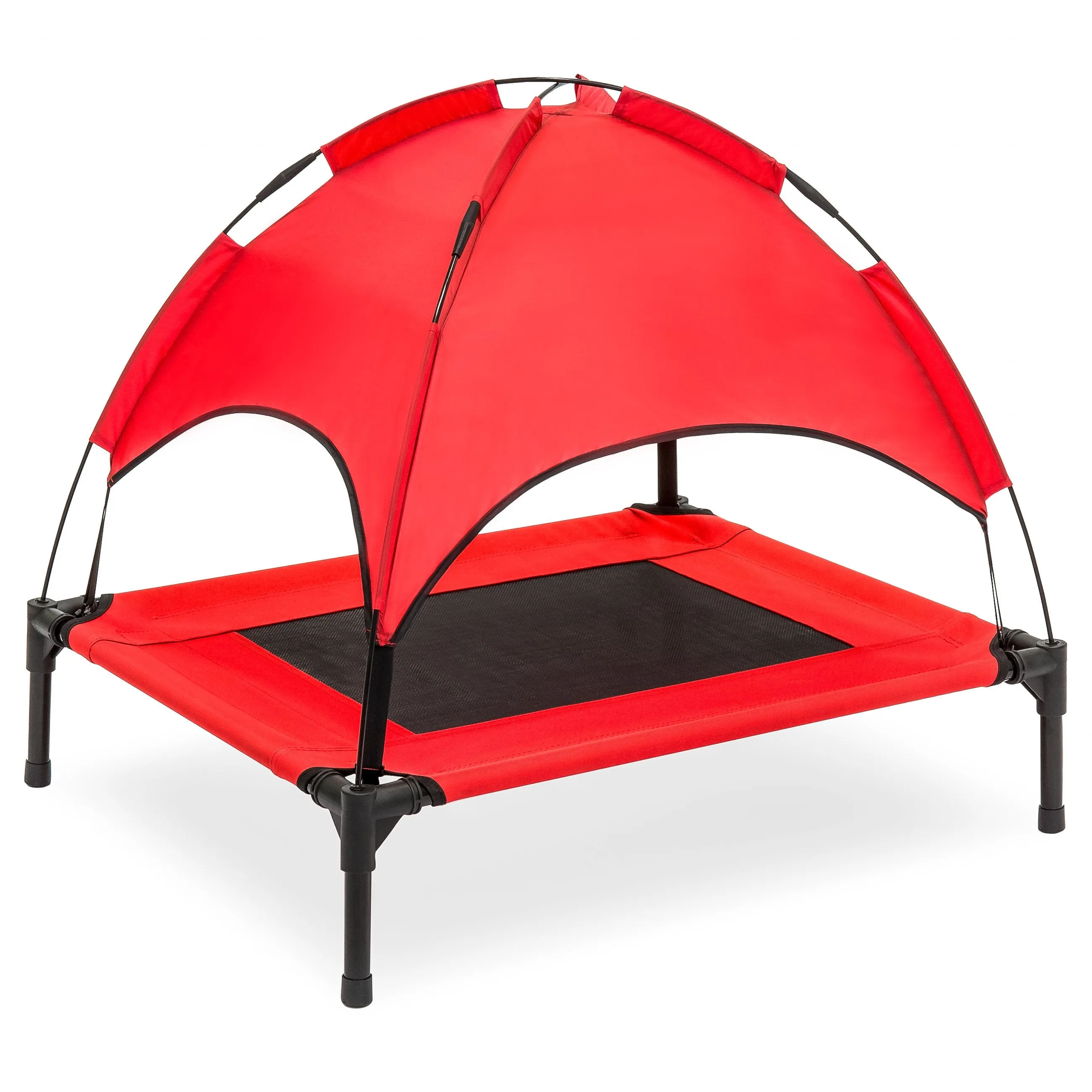 30in Raised Cooling Dog Bed w/ Removable Canopy