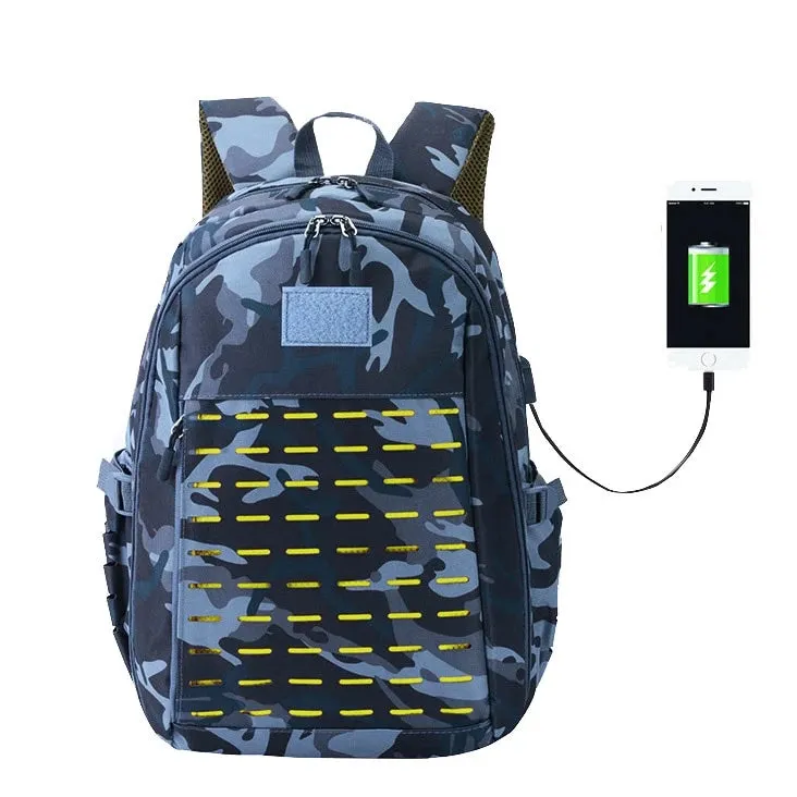 30L 900D Nylon Waterproof  Military Laser Cut Molle Backpack with USB Charging