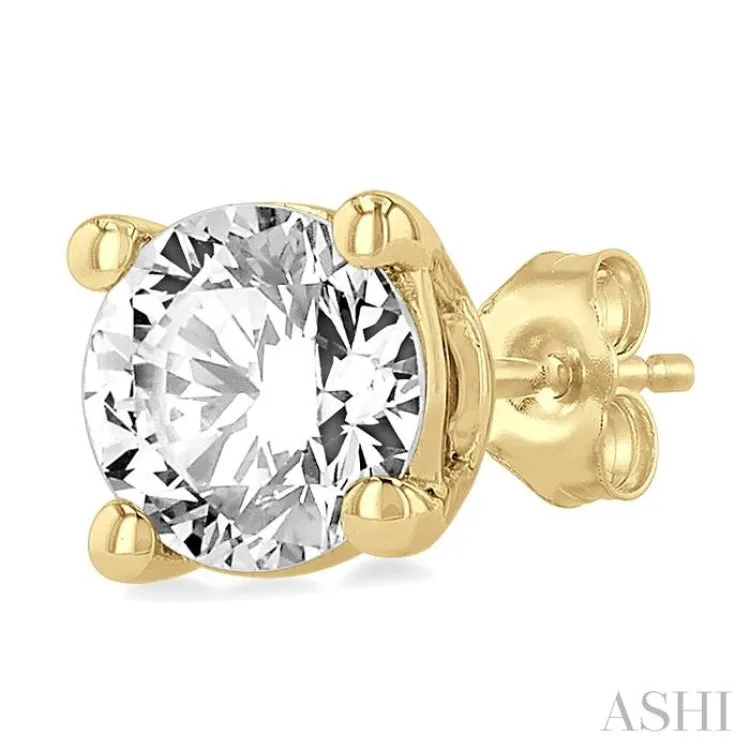 3/4 ctw Round Cut Diamond Stud Earring in 14K Yellow Gold