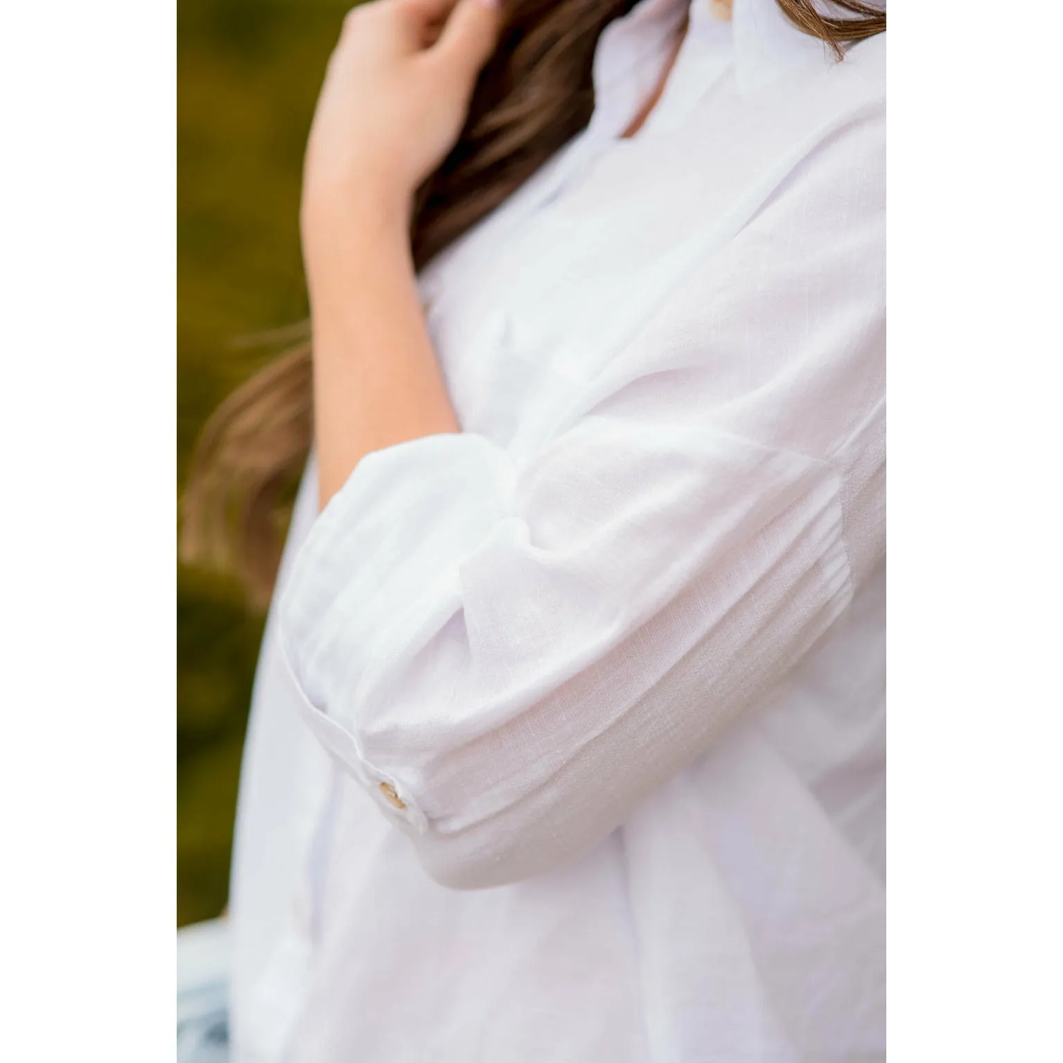 3/4 Sleeve Button Up Blouse