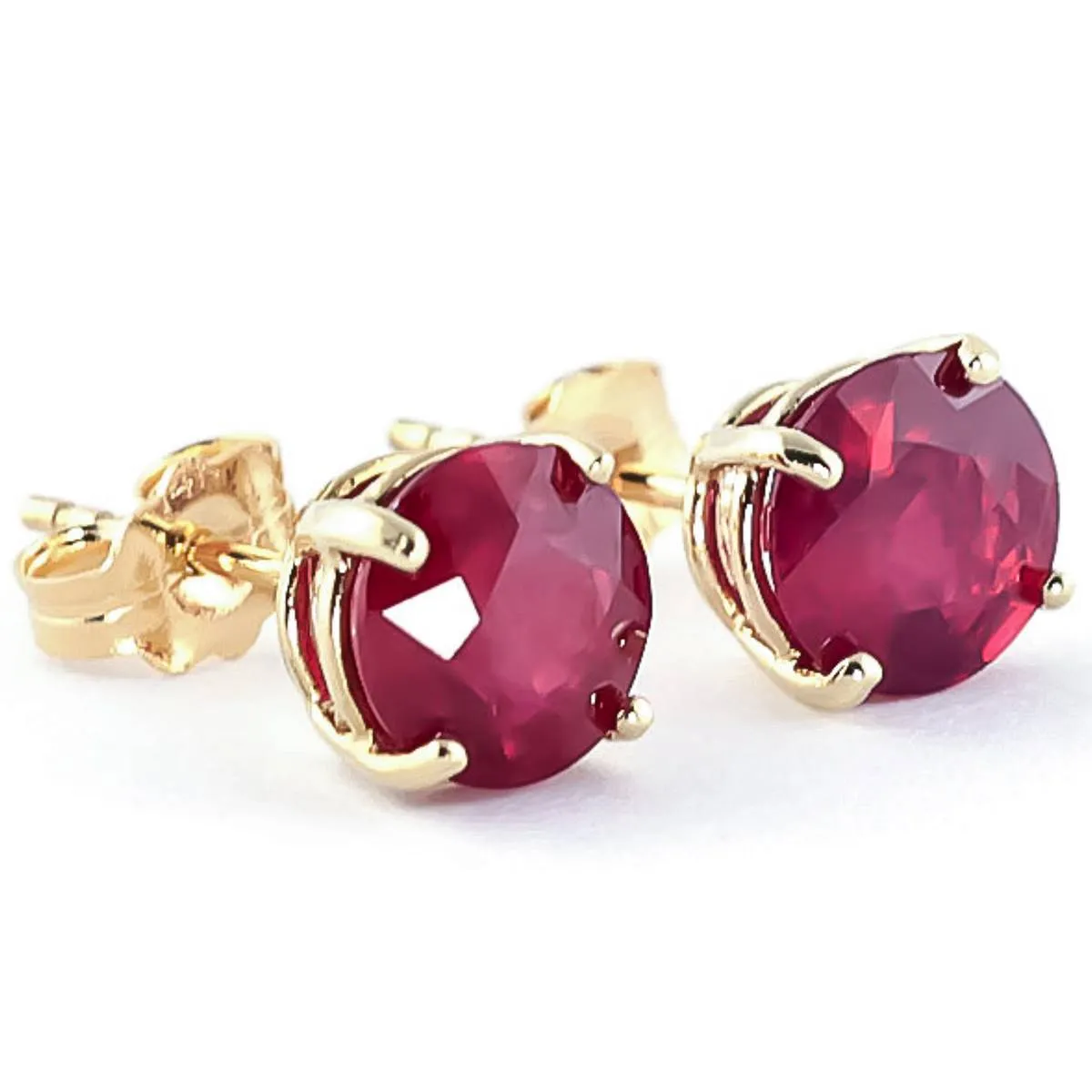 3.5  Carat 14K Solid Yellow Gold Sweet Countenance Ruby Earrings