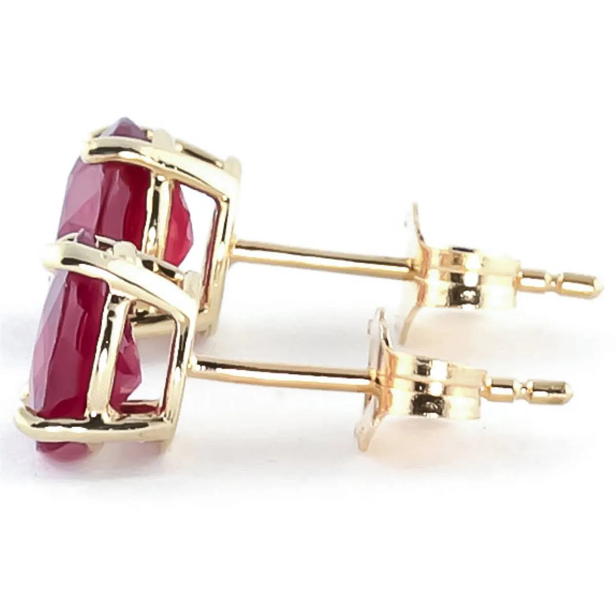 3.5  Carat 14K Solid Yellow Gold Sweet Countenance Ruby Earrings