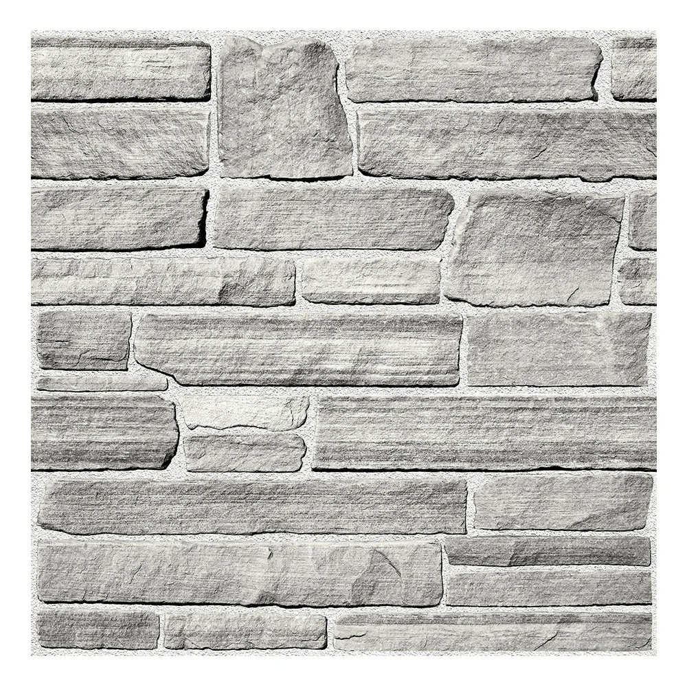 3D Grey Stone Peel and Stick Wall Tile