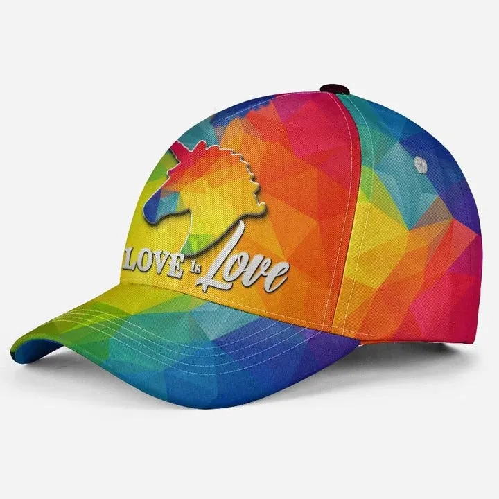 3D Pride Baseball Cap Abstract LGBT Unicorn Love Is Love Printing Baseball Cap Hat, Pride Cap