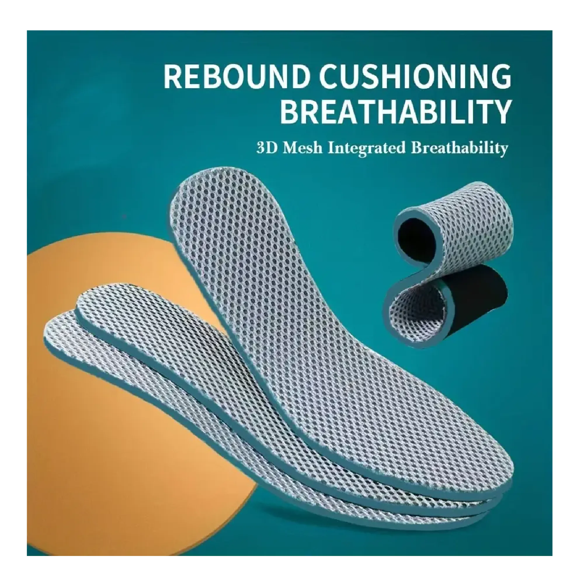 3Pairs Of Sports Mesh Insoles Are Soft, Comfortable, Breathable, And Sweat Absorbing, Providing Excellent Shock Absorption And Cushioning Effects