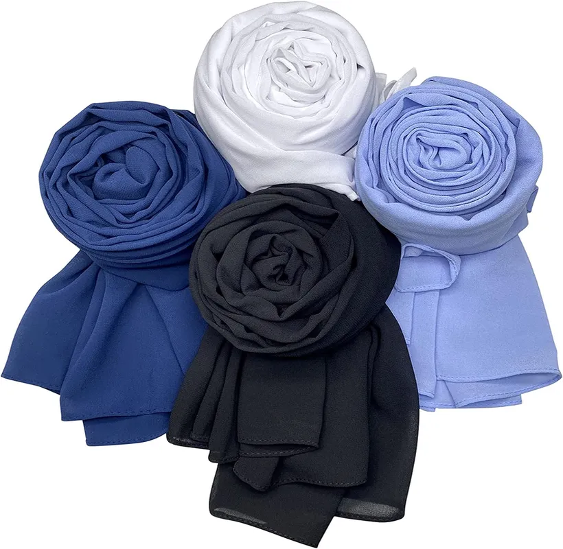 4 Pack Women's Soft Chiffon Scarves